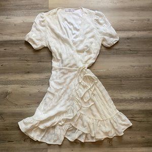 Mango Mini Wrap Dress with Puff Sleeve